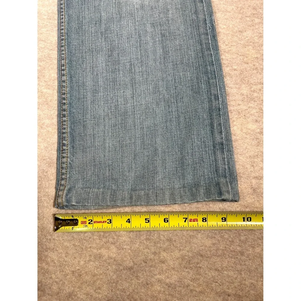 Levis 505 Regular Fit Jeans Mens 36x30 Blue‎ Whiskered Denim Straight Leg Cotton